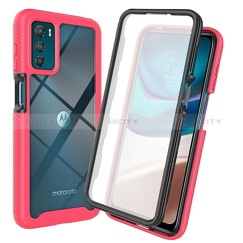 Coque Rebord Contour Silicone et Vitre Transparente Housse Etui 360 Degres ZJ3 pour Motorola Moto G42 Plus