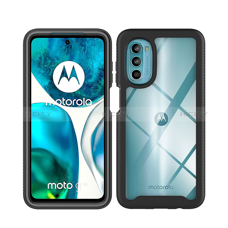 Coque Rebord Contour Silicone et Vitre Transparente Housse Etui 360 Degres ZJ3 pour Motorola MOTO G52 Plus