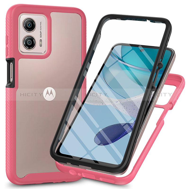 Coque Rebord Contour Silicone et Vitre Transparente Housse Etui 360 Degres ZJ3 pour Motorola Moto G53 5G Plus