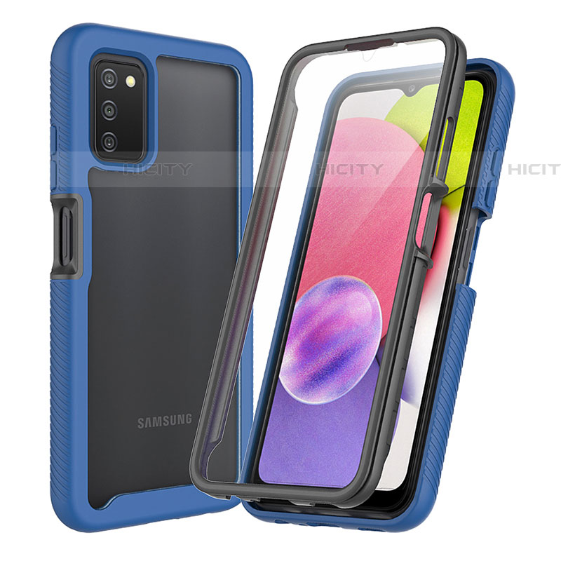 Coque Rebord Contour Silicone et Vitre Transparente Housse Etui 360 Degres ZJ3 pour Samsung Galaxy A03s Plus