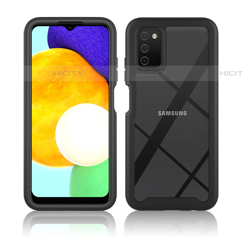 Coque Rebord Contour Silicone et Vitre Transparente Housse Etui 360 Degres ZJ3 pour Samsung Galaxy A03s Plus