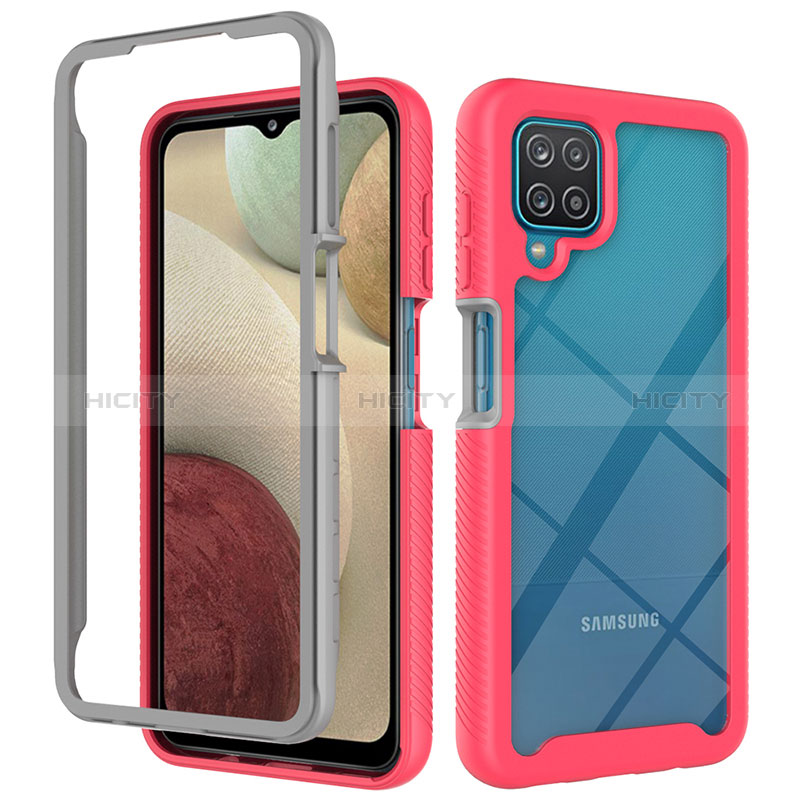 Coque Rebord Contour Silicone et Vitre Transparente Housse Etui 360 Degres ZJ3 pour Samsung Galaxy A12 Nacho Plus