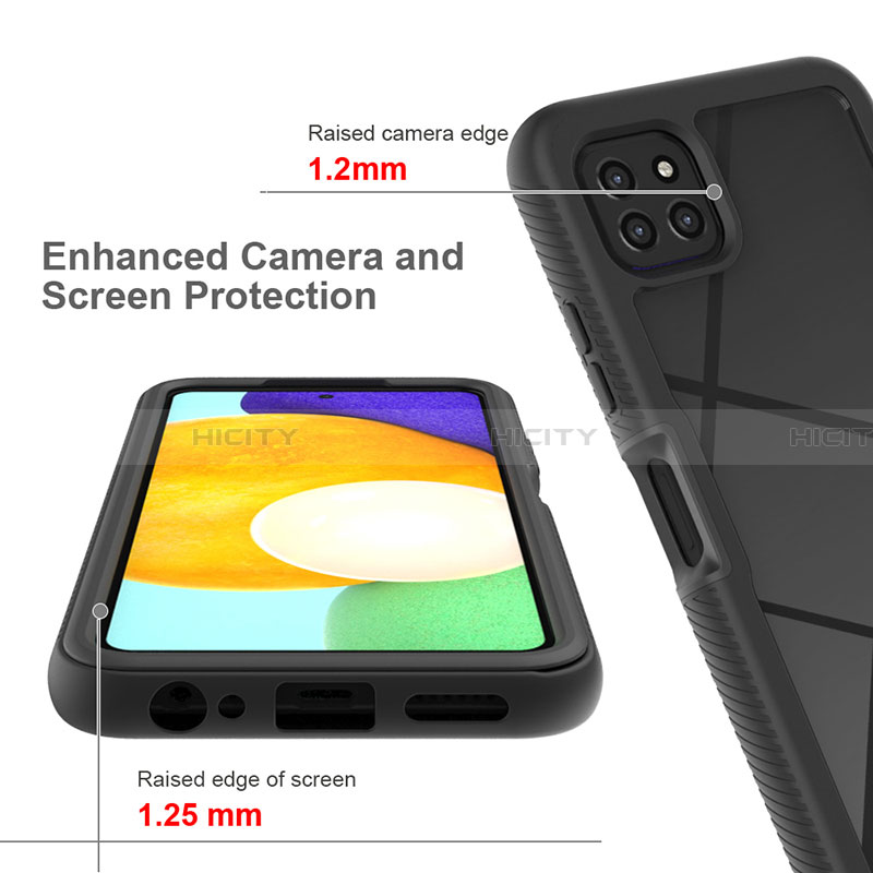 Coque Rebord Contour Silicone et Vitre Transparente Housse Etui 360 Degres ZJ3 pour Samsung Galaxy A22 5G Plus