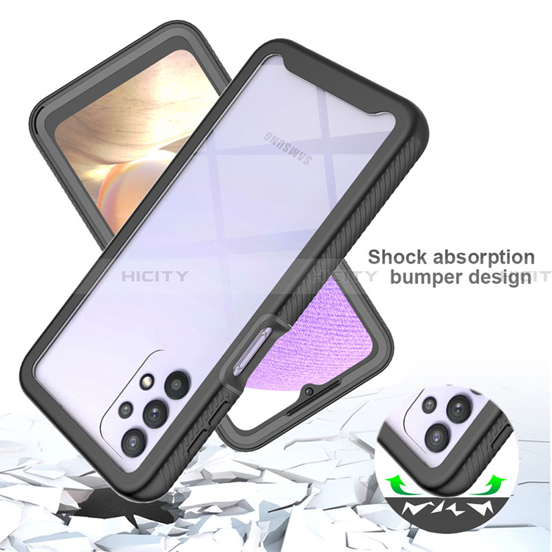 Coque Rebord Contour Silicone et Vitre Transparente Housse Etui 360 Degres ZJ3 pour Samsung Galaxy A32 4G Plus