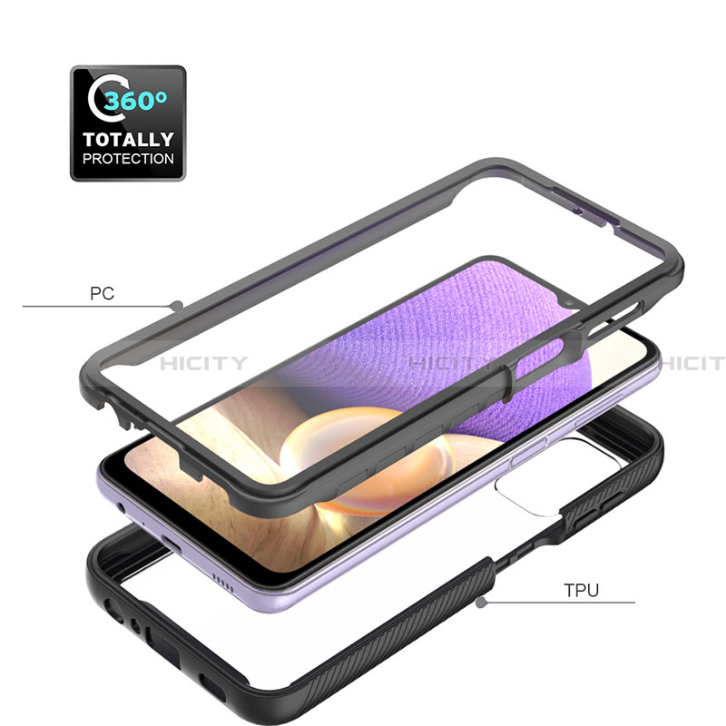 Coque Rebord Contour Silicone et Vitre Transparente Housse Etui 360 Degres ZJ3 pour Samsung Galaxy A32 5G Plus