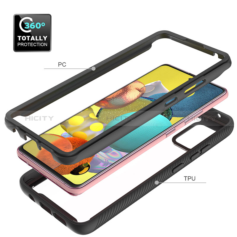 Coque Rebord Contour Silicone et Vitre Transparente Housse Etui 360 Degres ZJ3 pour Samsung Galaxy A51 4G Plus