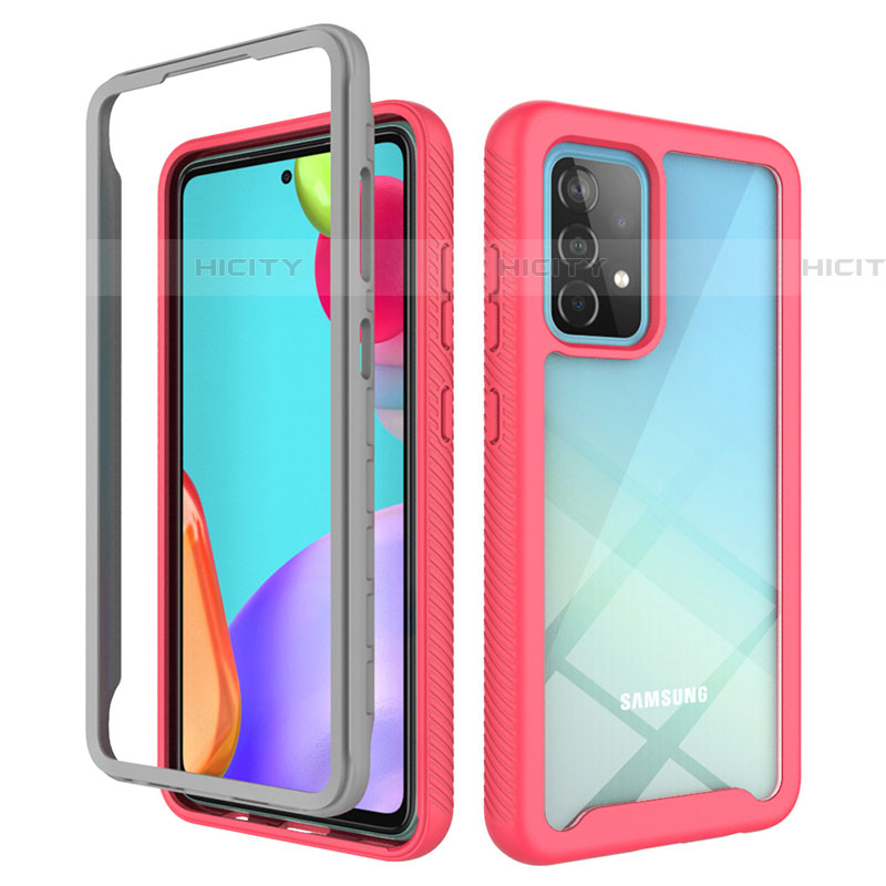 Coque Rebord Contour Silicone et Vitre Transparente Housse Etui 360 Degres ZJ3 pour Samsung Galaxy A52 4G Plus