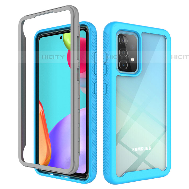 Coque Rebord Contour Silicone et Vitre Transparente Housse Etui 360 Degres ZJ3 pour Samsung Galaxy A52 4G Plus