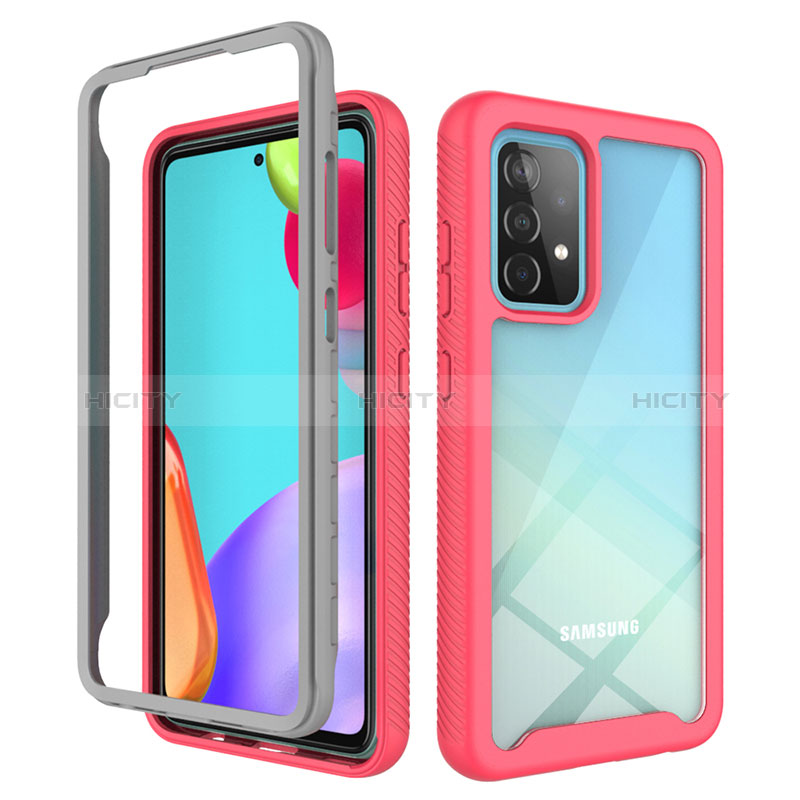 Coque Rebord Contour Silicone et Vitre Transparente Housse Etui 360 Degres ZJ3 pour Samsung Galaxy A52s 5G Plus