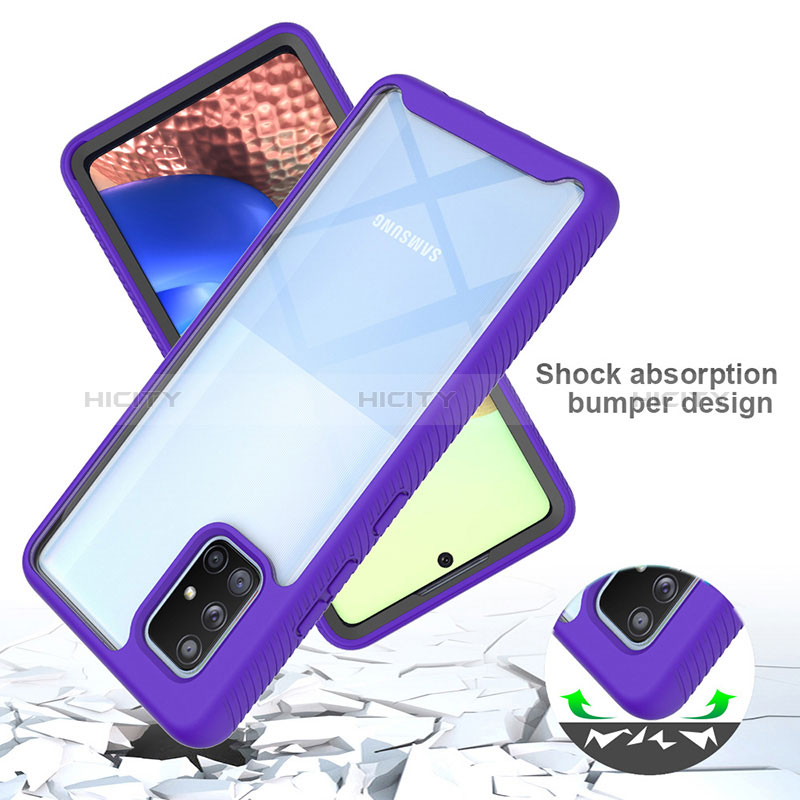 Coque Rebord Contour Silicone et Vitre Transparente Housse Etui 360 Degres ZJ3 pour Samsung Galaxy A71 4G A715 Plus