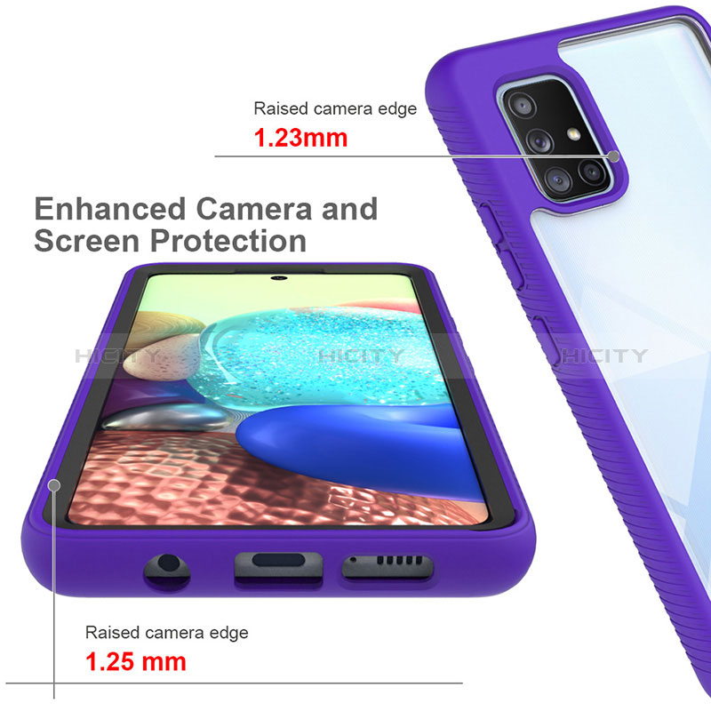 Coque Rebord Contour Silicone et Vitre Transparente Housse Etui 360 Degres ZJ3 pour Samsung Galaxy A71 5G Plus