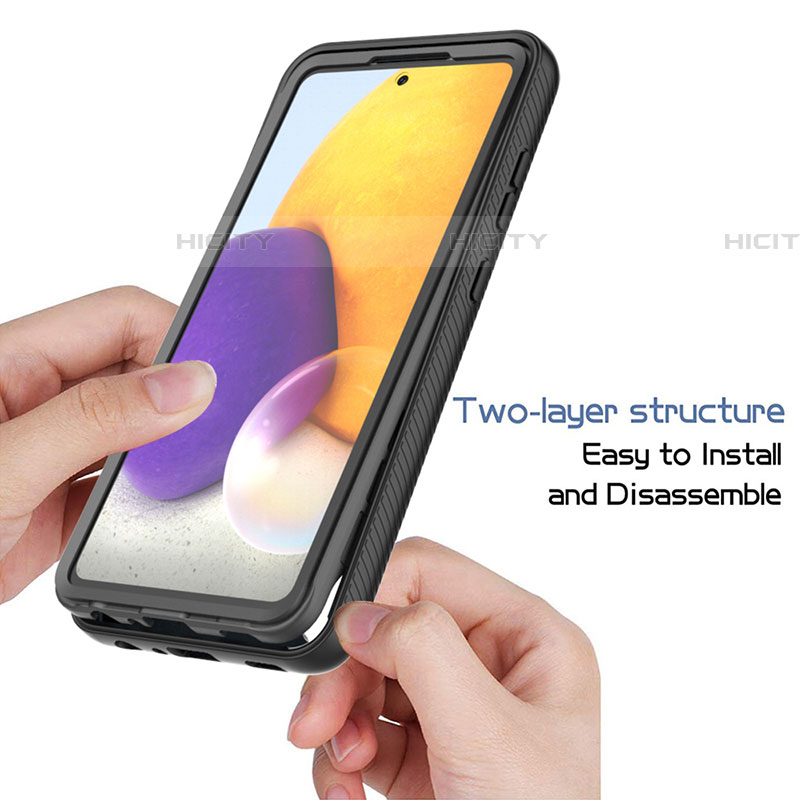 Coque Rebord Contour Silicone et Vitre Transparente Housse Etui 360 Degres ZJ3 pour Samsung Galaxy A72 5G Plus