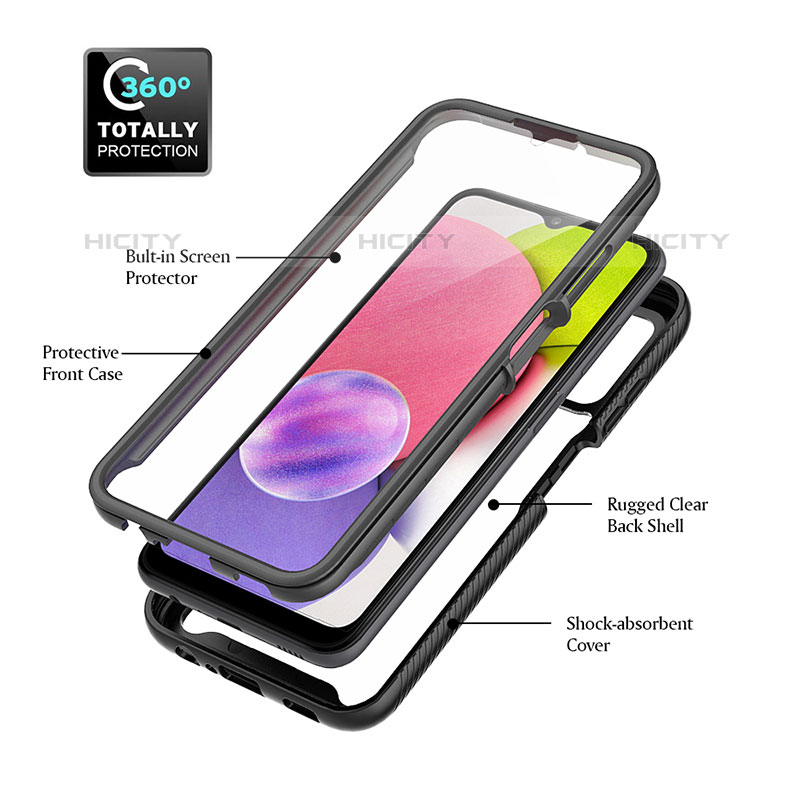 Coque Rebord Contour Silicone et Vitre Transparente Housse Etui 360 Degres ZJ3 pour Samsung Galaxy M02s Plus