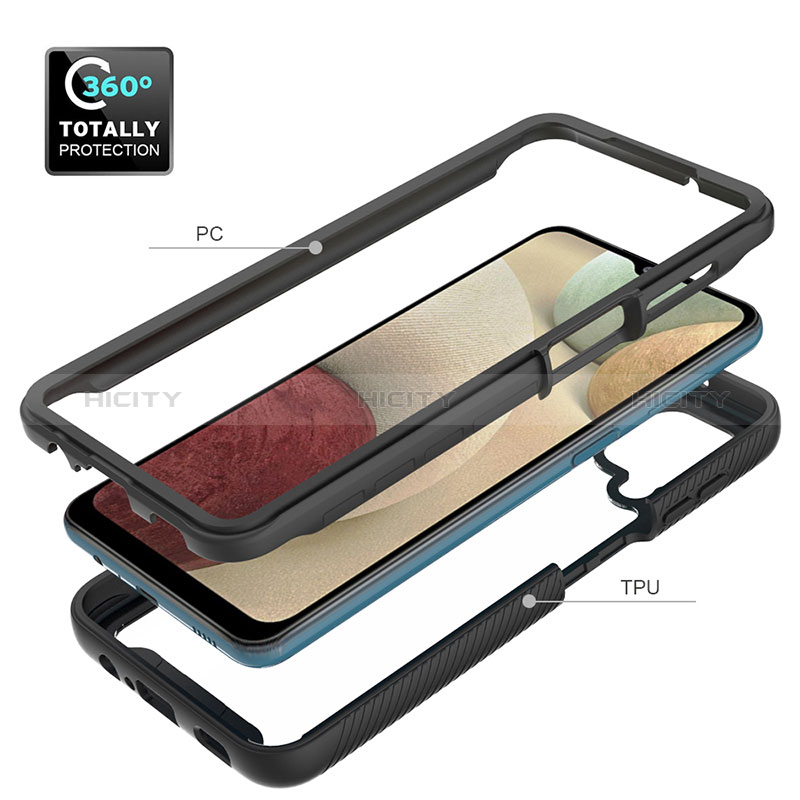 Coque Rebord Contour Silicone et Vitre Transparente Housse Etui 360 Degres ZJ3 pour Samsung Galaxy M12 Plus