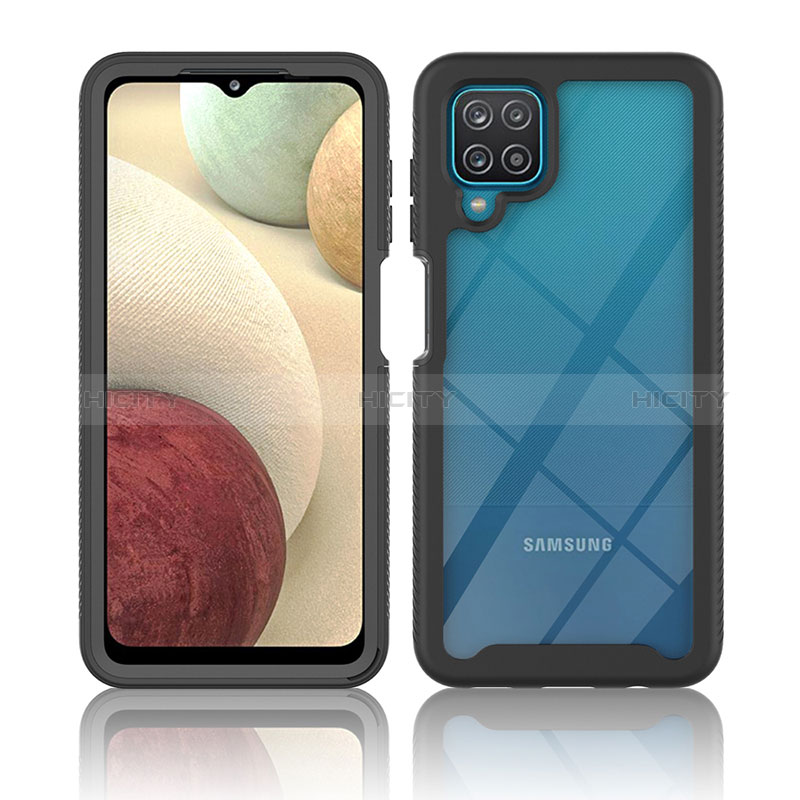 Coque Rebord Contour Silicone et Vitre Transparente Housse Etui 360 Degres ZJ3 pour Samsung Galaxy M12 Plus