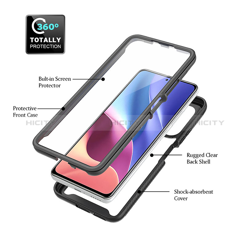 Coque Rebord Contour Silicone et Vitre Transparente Housse Etui 360 Degres ZJ3 pour Xiaomi Poco F3 5G Plus