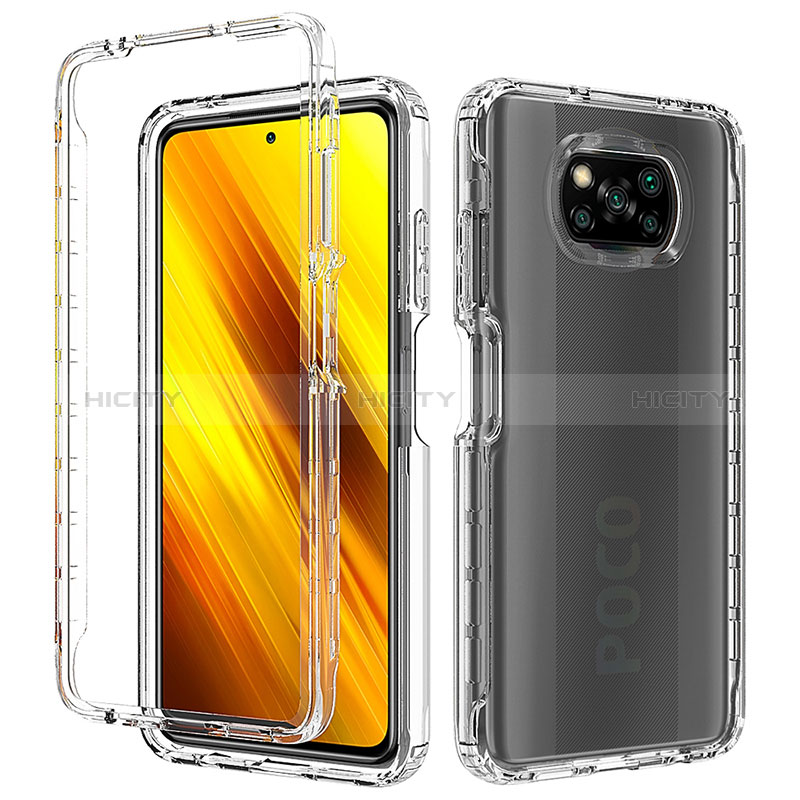 Coque Rebord Contour Silicone et Vitre Transparente Housse Etui 360 Degres ZJ3 pour Xiaomi Poco X3 Pro Clair Plus