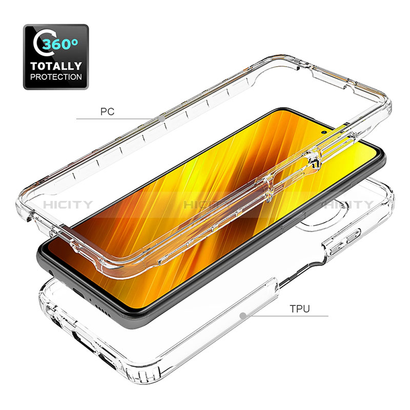 Coque Rebord Contour Silicone et Vitre Transparente Housse Etui 360 Degres ZJ3 pour Xiaomi Poco X3 Pro Plus