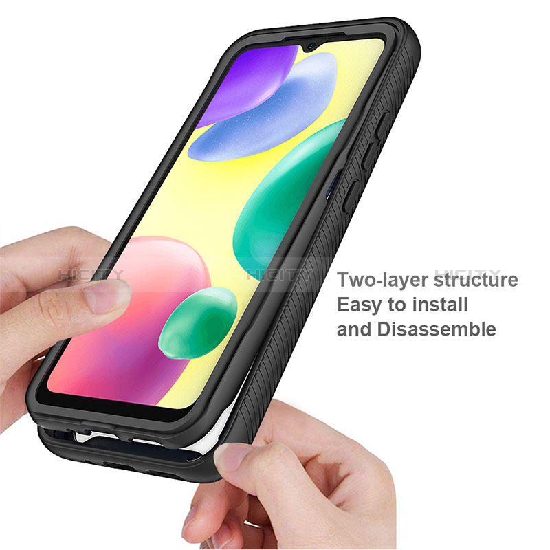 Coque Rebord Contour Silicone et Vitre Transparente Housse Etui 360 Degres ZJ3 pour Xiaomi Redmi 9 Activ Plus