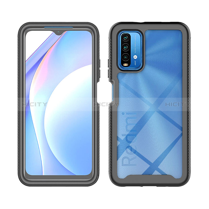 Coque Rebord Contour Silicone et Vitre Transparente Housse Etui 360 Degres ZJ3 pour Xiaomi Redmi 9 Power Plus