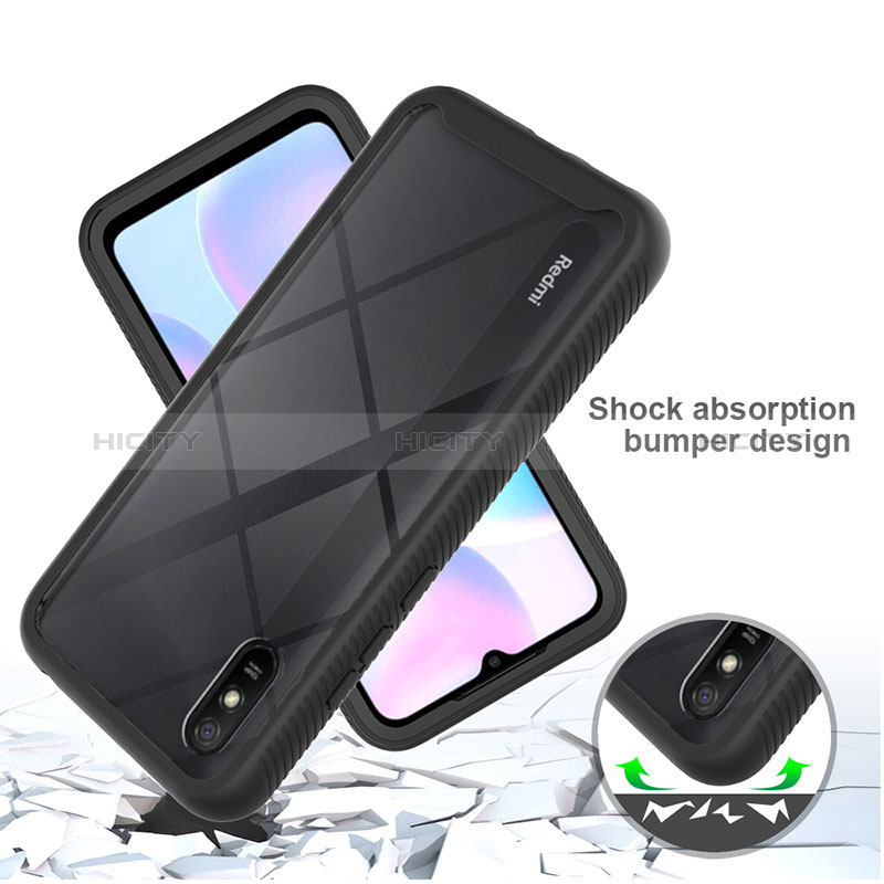 Coque Rebord Contour Silicone et Vitre Transparente Housse Etui 360 Degres ZJ3 pour Xiaomi Redmi 9A Plus