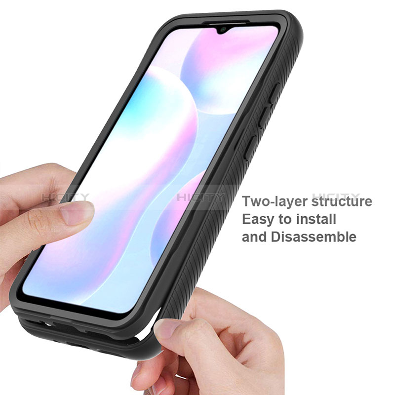 Coque Rebord Contour Silicone et Vitre Transparente Housse Etui 360 Degres ZJ3 pour Xiaomi Redmi 9i Plus