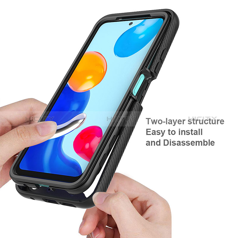 Coque Rebord Contour Silicone et Vitre Transparente Housse Etui 360 Degres ZJ3 pour Xiaomi Redmi Note 11 4G (2022) Plus