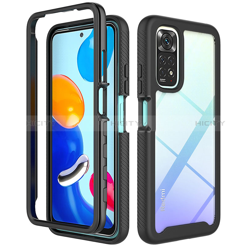 Coque Rebord Contour Silicone et Vitre Transparente Housse Etui 360 Degres ZJ3 pour Xiaomi Redmi Note 11 4G (2022) Plus