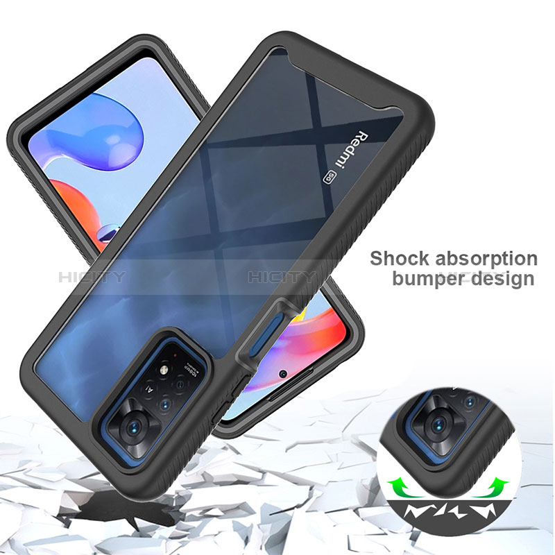 Coque Rebord Contour Silicone et Vitre Transparente Housse Etui 360 Degres ZJ3 pour Xiaomi Redmi Note 11 Pro 4G Plus