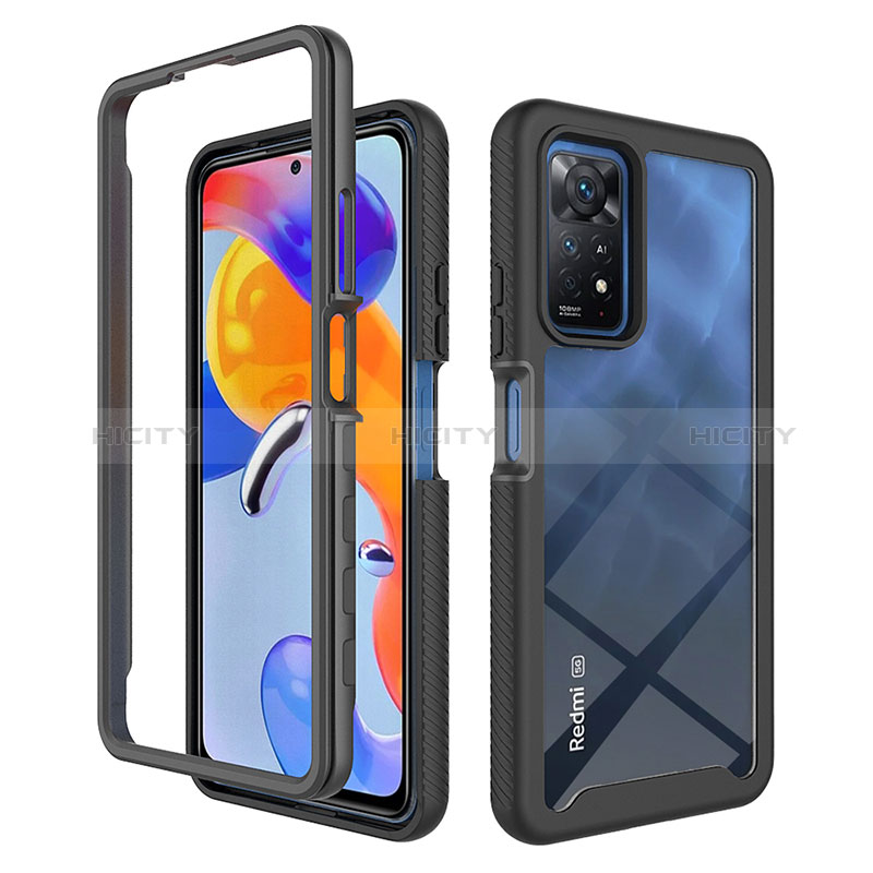 Coque Rebord Contour Silicone et Vitre Transparente Housse Etui 360 Degres ZJ3 pour Xiaomi Redmi Note 11 Pro 4G Plus