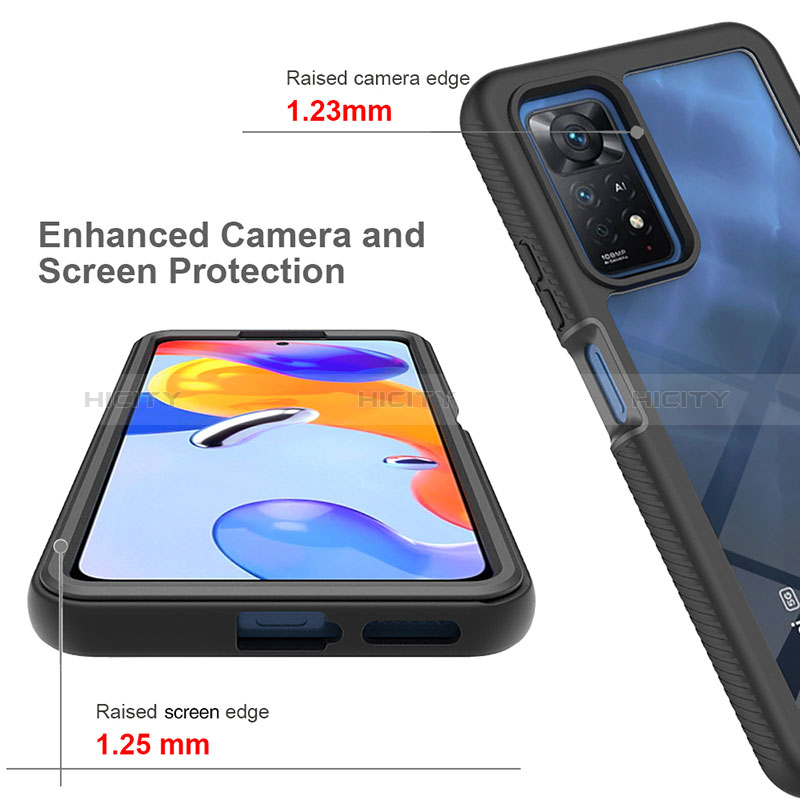 Coque Rebord Contour Silicone et Vitre Transparente Housse Etui 360 Degres ZJ3 pour Xiaomi Redmi Note 11 Pro 5G Plus