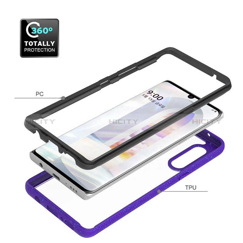 Coque Rebord Contour Silicone et Vitre Transparente Housse Etui 360 Degres ZJ4 pour LG Velvet 4G Plus