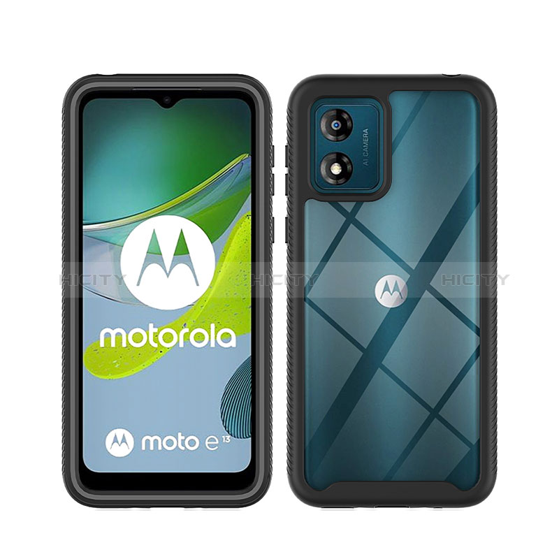 Coque Rebord Contour Silicone et Vitre Transparente Housse Etui 360 Degres ZJ4 pour Motorola Moto E13 Plus