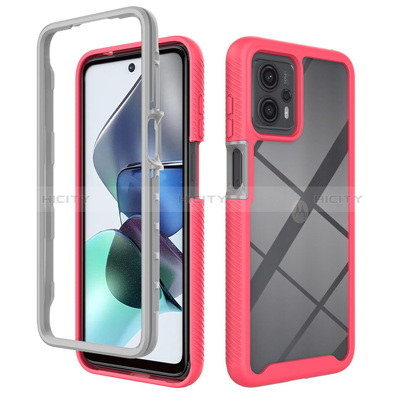 Coque Rebord Contour Silicone et Vitre Transparente Housse Etui 360 Degres ZJ4 pour Motorola Moto G23 Plus