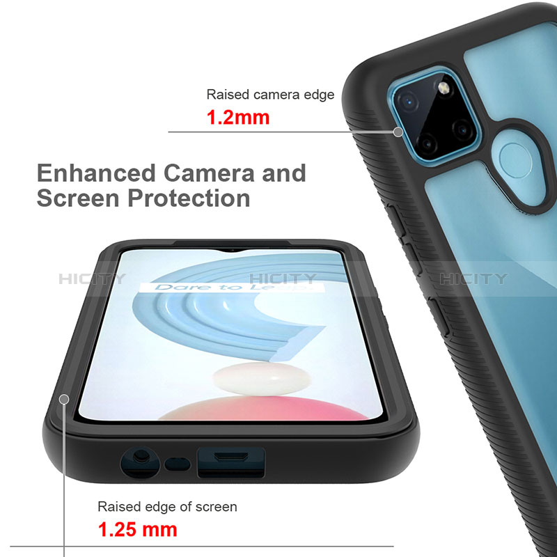 Coque Rebord Contour Silicone et Vitre Transparente Housse Etui 360 Degres ZJ4 pour Realme C25Y Plus