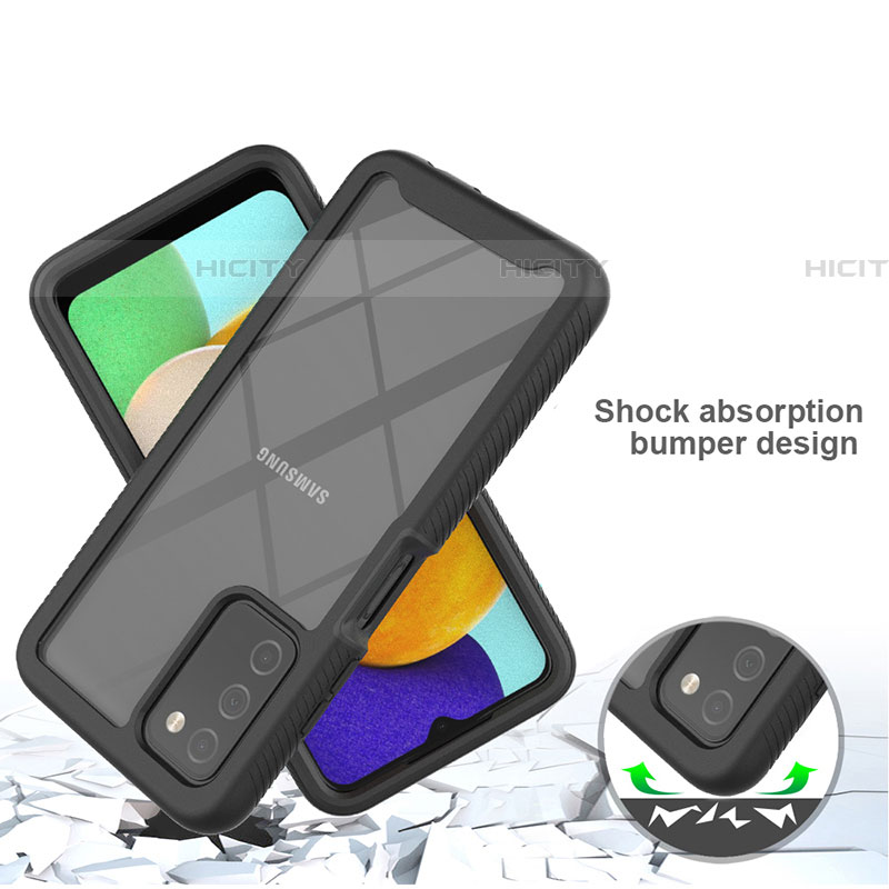 Coque Rebord Contour Silicone et Vitre Transparente Housse Etui 360 Degres ZJ4 pour Samsung Galaxy A03s Plus