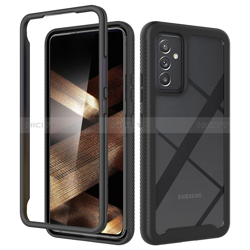 Coque Rebord Contour Silicone et Vitre Transparente Housse Etui 360 Degres ZJ4 pour Samsung Galaxy A15 4G Noir Plus