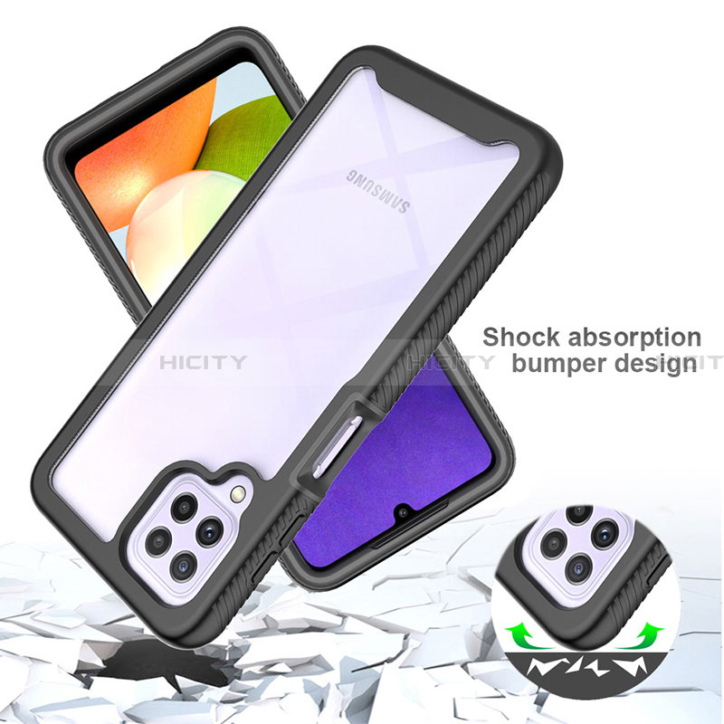 Coque Rebord Contour Silicone et Vitre Transparente Housse Etui 360 Degres ZJ4 pour Samsung Galaxy A22 4G Plus