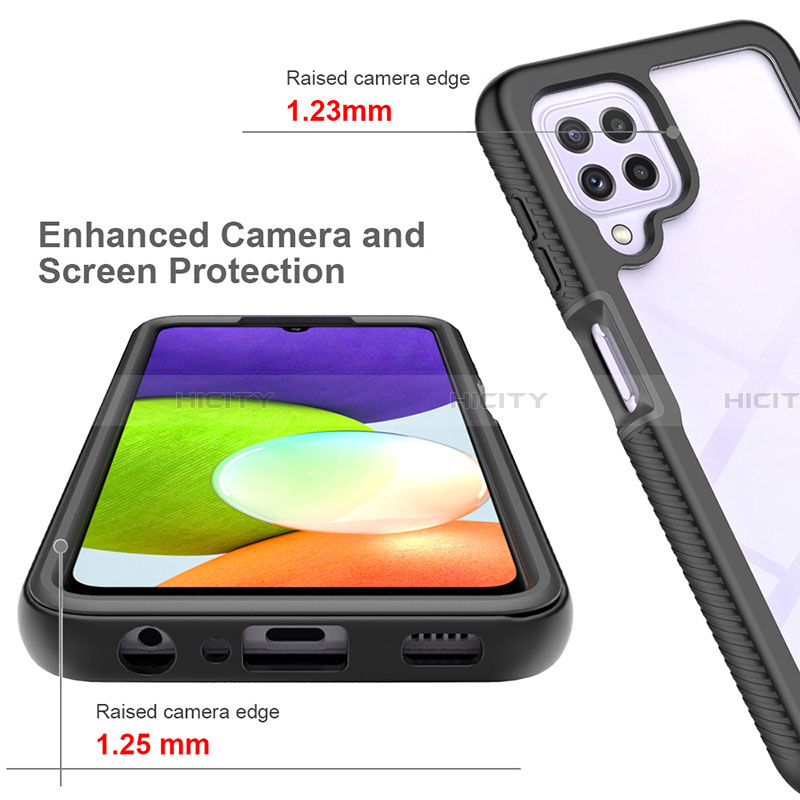 Coque Rebord Contour Silicone et Vitre Transparente Housse Etui 360 Degres ZJ4 pour Samsung Galaxy A22 4G Plus