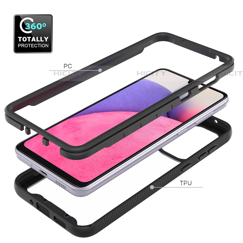 Coque Rebord Contour Silicone et Vitre Transparente Housse Etui 360 Degres ZJ4 pour Samsung Galaxy A33 5G Plus