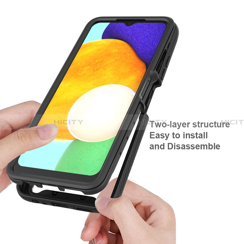 Coque Rebord Contour Silicone et Vitre Transparente Housse Etui 360 Degres ZJ4 pour Samsung Galaxy F02S SM-E025F Plus