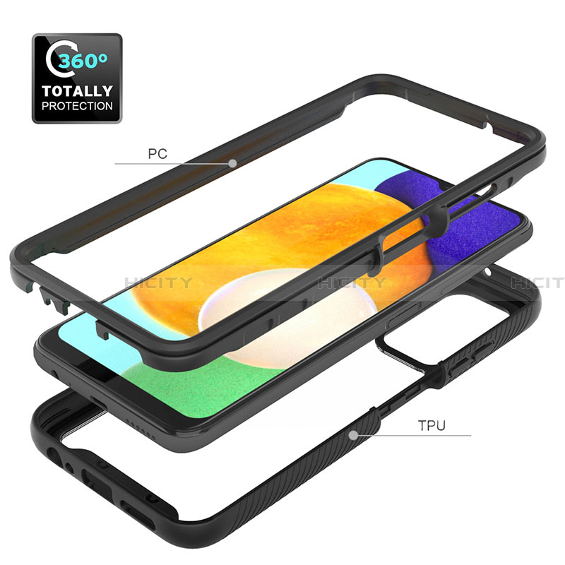 Coque Rebord Contour Silicone et Vitre Transparente Housse Etui 360 Degres ZJ4 pour Samsung Galaxy F02S SM-E025F Plus