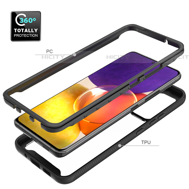 Coque Rebord Contour Silicone et Vitre Transparente Housse Etui 360 Degres ZJ4 pour Samsung Galaxy Quantum4 5G Plus