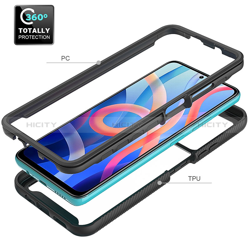 Coque Rebord Contour Silicone et Vitre Transparente Housse Etui 360 Degres ZJ4 pour Xiaomi Poco M4 Pro 5G Plus