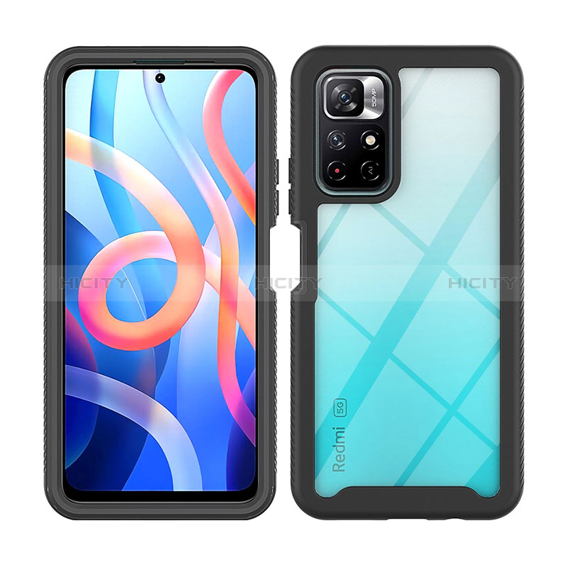 Coque Rebord Contour Silicone et Vitre Transparente Housse Etui 360 Degres ZJ4 pour Xiaomi Poco M4 Pro 5G Plus