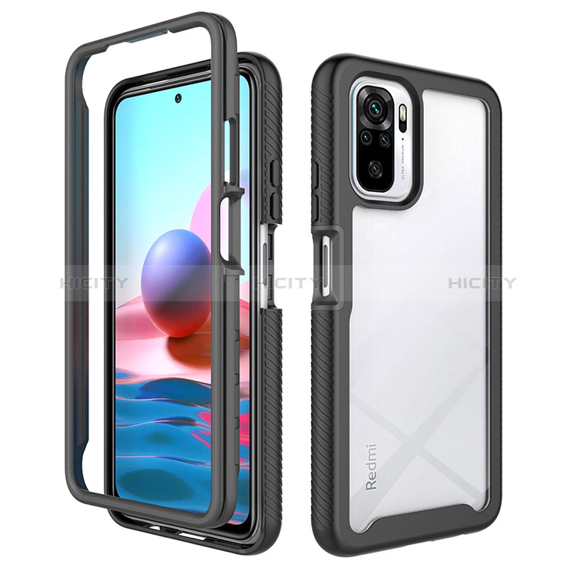 Coque Rebord Contour Silicone et Vitre Transparente Housse Etui 360 Degres ZJ4 pour Xiaomi Poco M5S Noir Plus