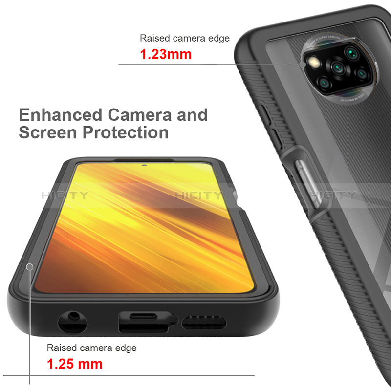 Coque Rebord Contour Silicone et Vitre Transparente Housse Etui 360 Degres ZJ4 pour Xiaomi Poco X3 NFC Plus