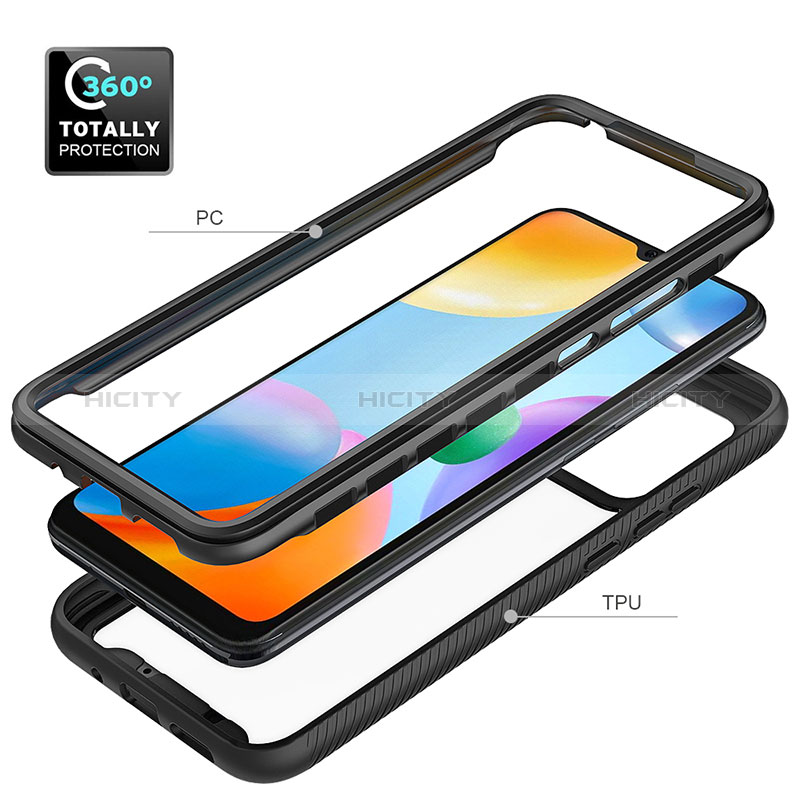 Coque Rebord Contour Silicone et Vitre Transparente Housse Etui 360 Degres ZJ4 pour Xiaomi Redmi 10C 4G Plus