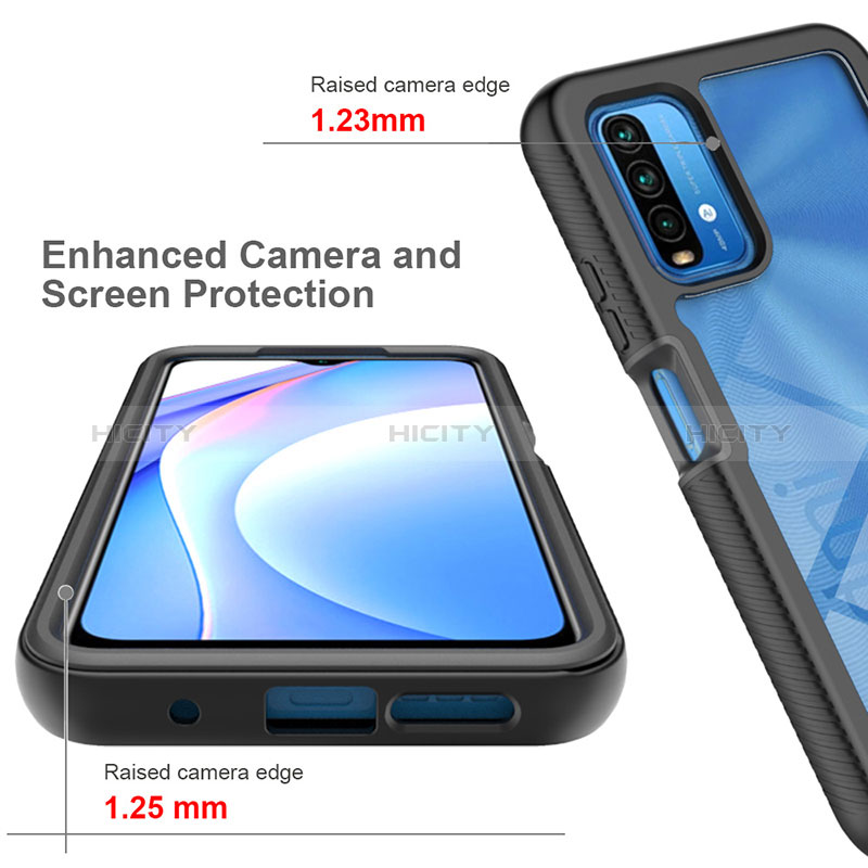 Coque Rebord Contour Silicone et Vitre Transparente Housse Etui 360 Degres ZJ4 pour Xiaomi Redmi 9 Power Plus