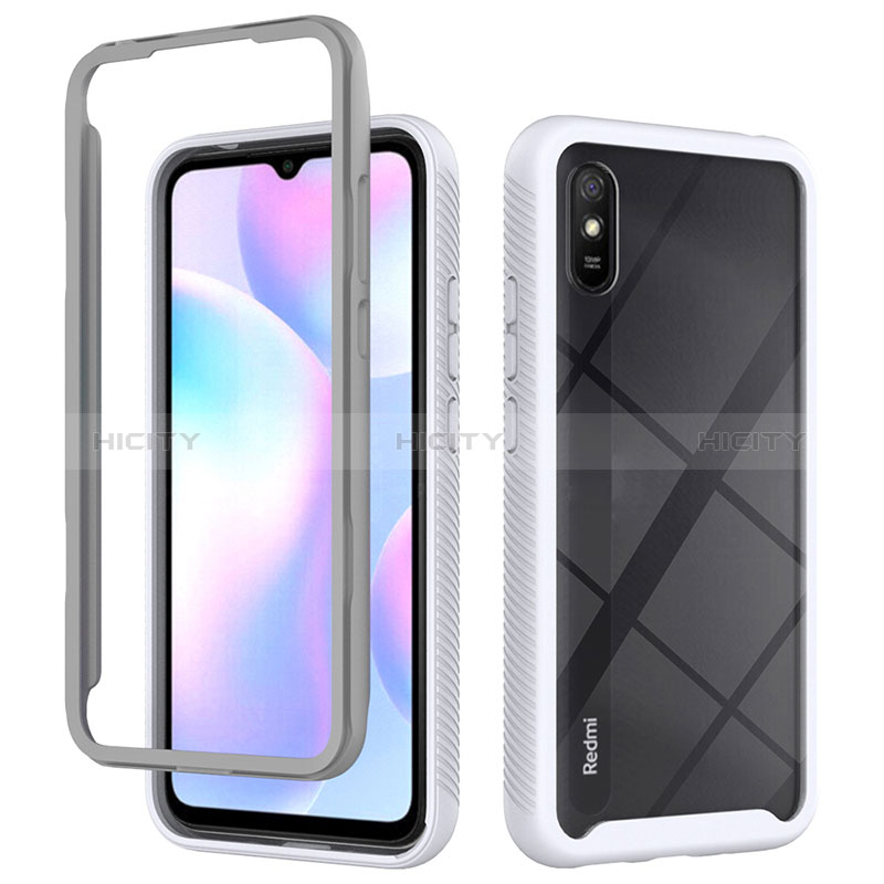 Coque Rebord Contour Silicone et Vitre Transparente Housse Etui 360 Degres ZJ4 pour Xiaomi Redmi 9A Plus